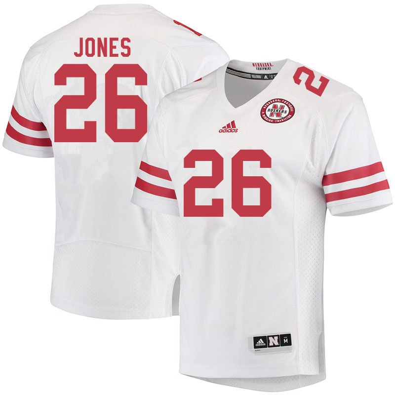 Men #26 Miles Jones Nebraska Cornhuskers College Football Jerseys Sale-White